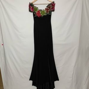 Sherri Hill Gown, off the shoulder floral detail